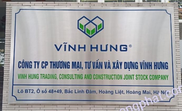 Biển tên công ty chất liệu inox